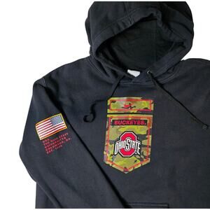 Nike Ohio State Buckeyes Large Mens Black Camo Camoflauge American Flag NCAA